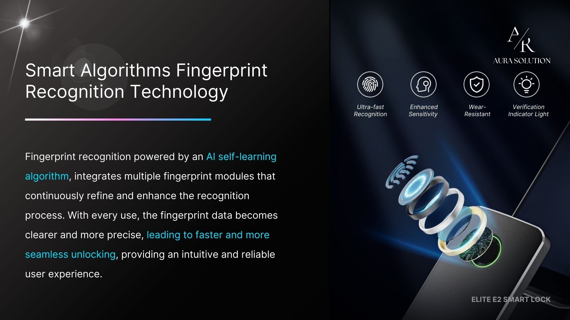 AURA ELITE E2 smart lock with ultra-sleek CNC stainless steel design, featuring FaceSense 2.0 3D facial recognition and real-time CCTV, installed on a modern Malaysian home door.