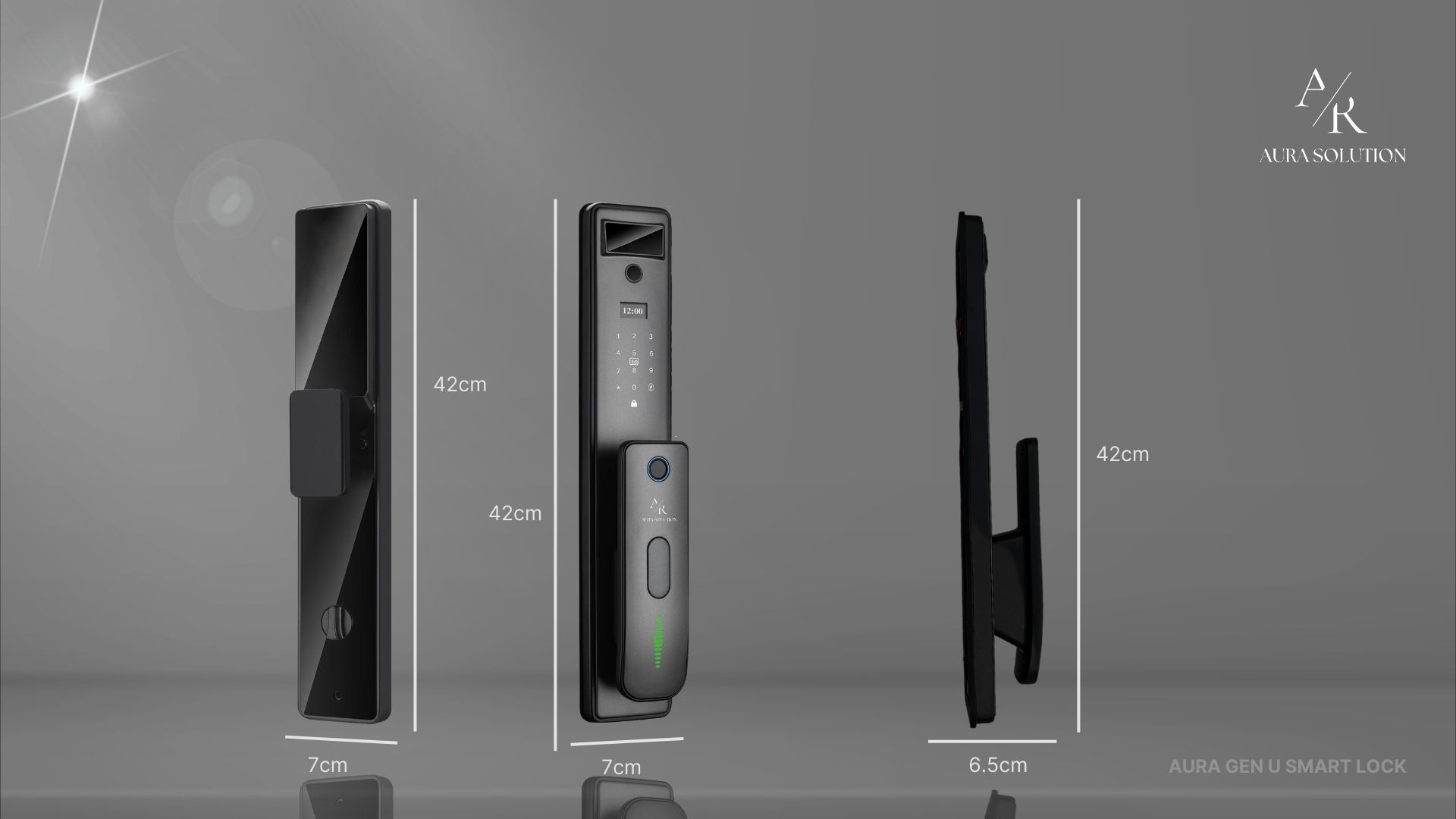 AURA GEN U smart lock with compact design, fingerprint and PIN access, featuring built-in 1080p HD Cat Eye Camera for real-time video monitoring on Malaysian homes.